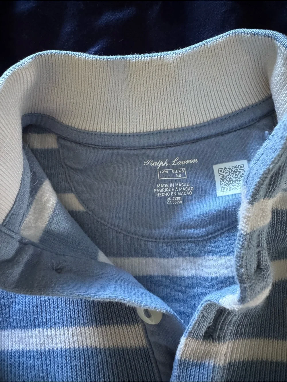 Ralph Lauren Baby Blue Striped Pullover & Knit Joggers Set
